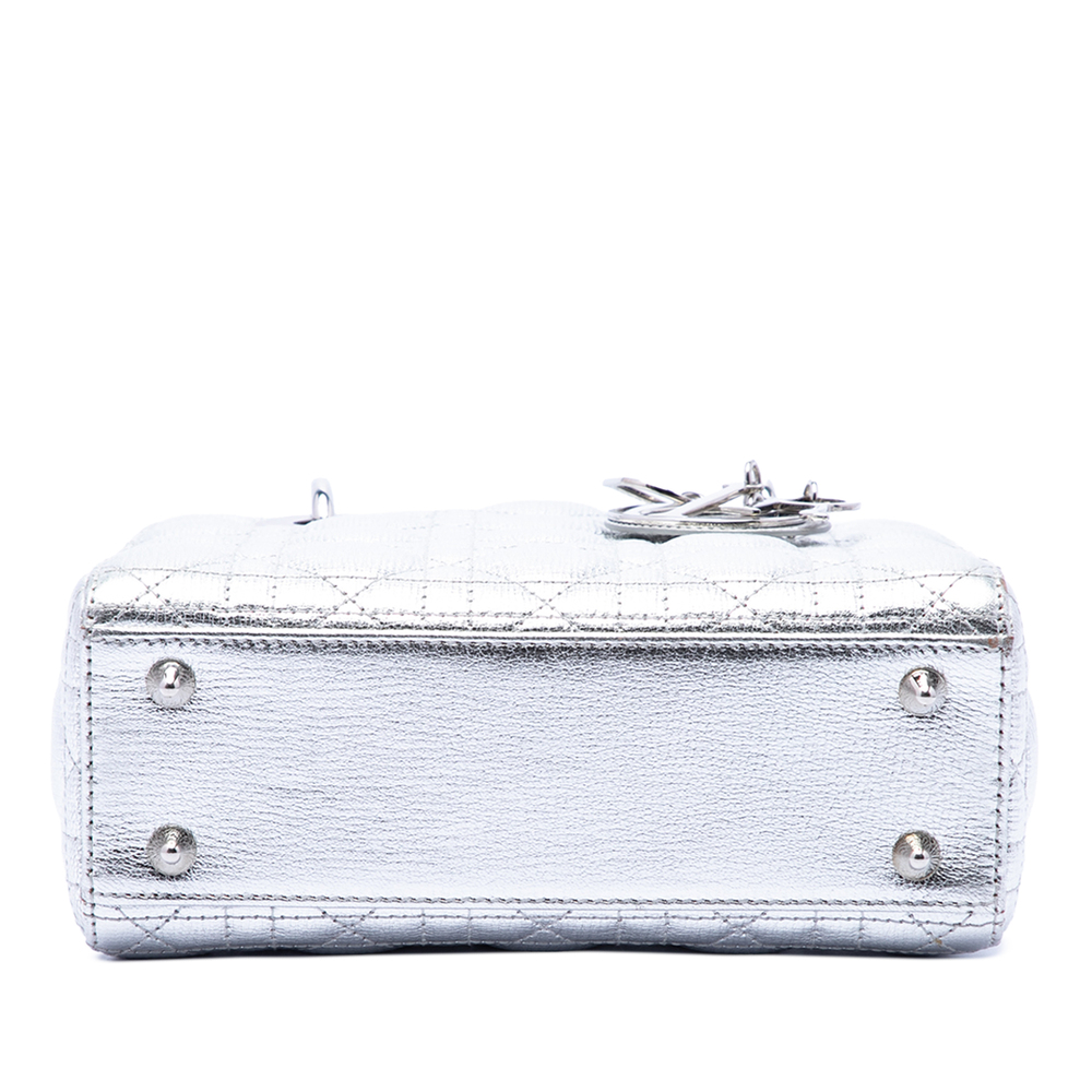 Pre-Loved Dior Small Metallic Grained Calfskin Cannage My ABCDior Lady Dior - Picture 3 of 7